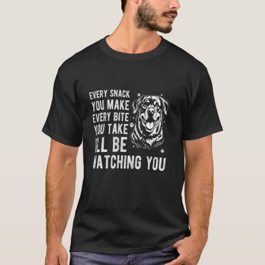ロットワイレで食べる食べ物は全部食べる Tシャツ (正面)