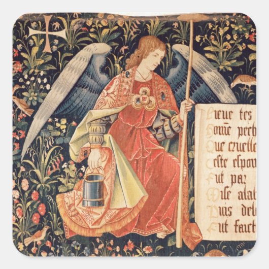 ロッドにスポンジを付けた天使 スクエアシール (正面)