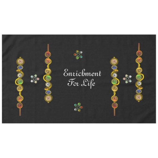 ロッドアスクレピウス7チャクラ，ヨガ，スピリチュアルエネルギーテーブル テーブルクロス (正面(横))