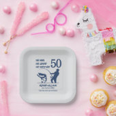 ロッドファーザーで大物を釣る 50歳の誕生日 ペーパープレート (パーティー)