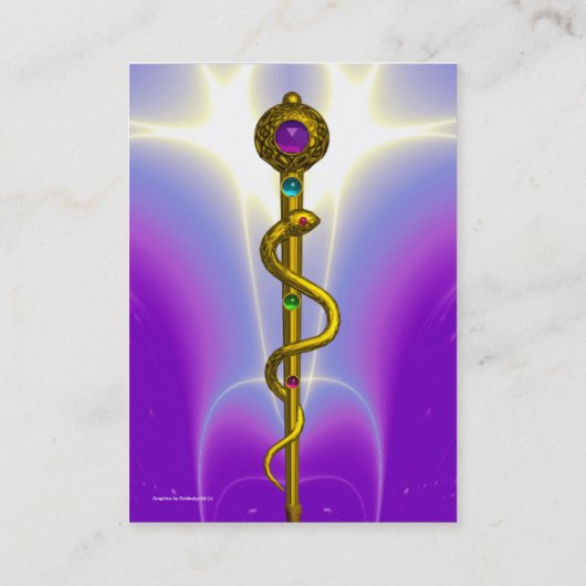 ロッドASCLEPIUS医療気に健康紫色 名刺 (裏面)