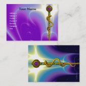 ロッドASCLEPIUS医療気に健康紫色 名刺 (正面/裏面)