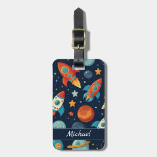 ロッパーソナライズされたククールト船宇宙と惑星 ラゲッジタグ