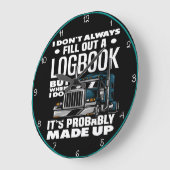 ロッブックメイドアップトラックユーモアのあるカーティール(緑がかった色) ラージ壁時計 (傾斜)