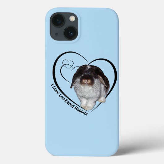ロップイヤーうさぎを愛してやまないiPadケース (ライトブルー) Case-Mate iPhoneケース (裏面)