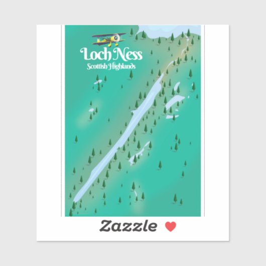 ロッホネス スコットランドハイランド旅行地図 シール (シート)