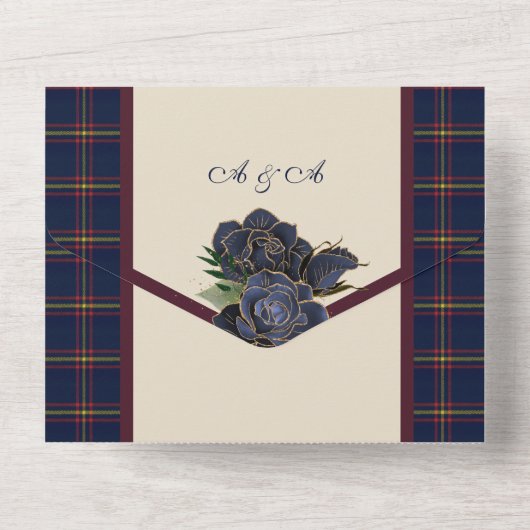 ロッホブイのマクレーン氏族 スコットランド タータン オールインワン招待状 (裏面)