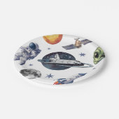 ロッモダンケット船宇宙惑星誕生日またはシャワー ペーパープレート (アングル)