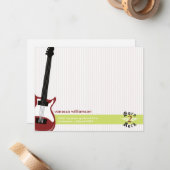 ロッ生まれクに！フカスタムラットノートカード（赤） ノートカード (正面/裏面インサイチュ)