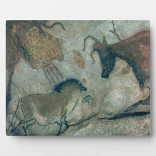 ロッ絵画クが馬と牛を見せている、B.17000年 フォトプラーク