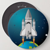 ロッ芸術的ケット船の漫画 缶バッジ (正面&裏面)