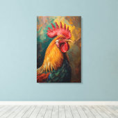 ロッ芸術的スターポートレート鮮やか油絵 キャンバスプリント (インサイチュ (ウッドフロア))