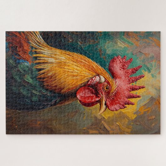 ロッ芸術的スターポートレート鮮やか油絵 ジグソーパズル (横)