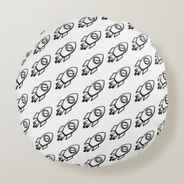ロッ飛んでいるケットのスケッチパターン ラウンドクッション