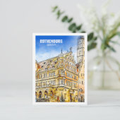 ロテンブルクGermany有名な旅行水の色のスケッチ ポストカード (スタンド正面)