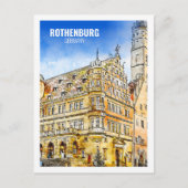 ロテンブルクGermany有名な旅行水の色のスケッチ ポストカード (正面)