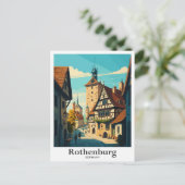 ロテンブルグドイツアートヴィンテージトラベルイラストレーション ポストカード (スタンド正面)