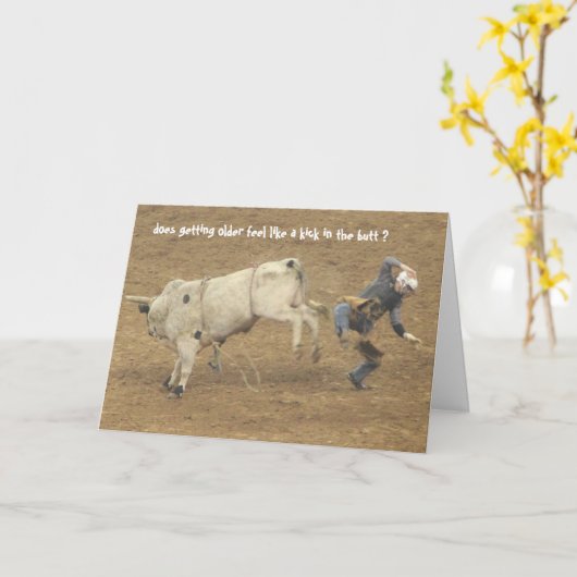 ロデおもしろいオオーバーザヒル誕生日、ブルライダー カード (黄色い花)