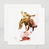 ロデオのカウガール（C.M.ラッセル作） 招待状 (正面/裏面)