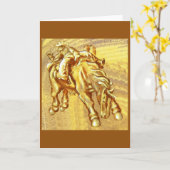 ロデオのカウボーイ カード (黄色い花)