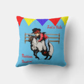 ロデオのマトンのBustinの西部の子供 クッション (裏面)