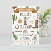 ロデオの最初の誕生日パーティーの招待状 招待状 (スタンド正面)