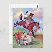 ロデオの馬に乗ってルーズベルト ポストカード (正面/裏面)