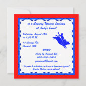 ロデオのBullのライダーを持つ国の西部のパーティー 招待状 (裏面)