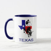 ロデオのBullのライダーテキサス州 マグカップ (左)