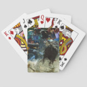 ロデオのBullの乗車の終りの抽象芸術の印象主義 トランプ (裏面)