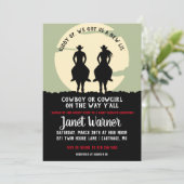 ロデオをテーマにしたベビーシャワー 招待状 (スタンド正面)