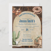 ロデオをテーマにした大人誕生日招待状 招待状 (正面)
