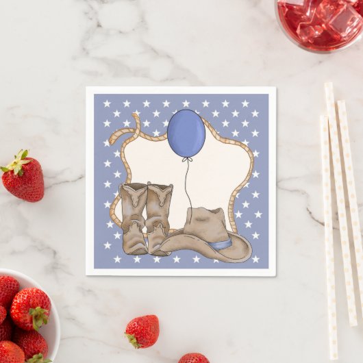 ロデオをテーマにした誕生日パーティナプキンのための小さな男の子 スタンダードカクテルナプキン (インサイチュ)