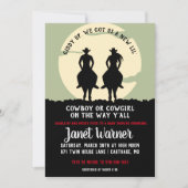 ロデオをテーマにした赤ちゃんシャワー 招待状 (正面)
