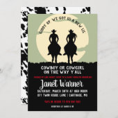 ロデオをテーマにした赤ちゃんシャワー 招待状 (正面/裏面)