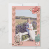 ロデオをテーマにした |ウェスタン・ベイビー・シャワー 招待状 (裏面)