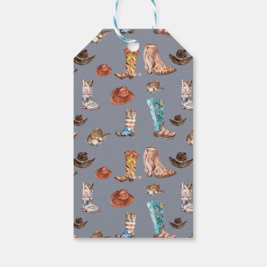 ロデオをテーマにした |誕生日ギフトラベル ギフトタグ (裏面)