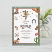 ロデオをテーマにした |誕生日招待状 招待状 (スタンド正面)