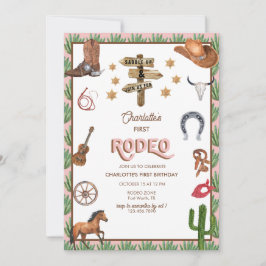 ロデオをテーマにした |誕生日招待状 招待状