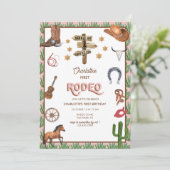 ロデオをテーマにした |誕生日招待状 招待状 (スタンド正面)
