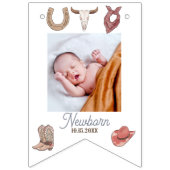 ロデオをテーマにした |誕生日 バンティングフラッグ (第3の旗)