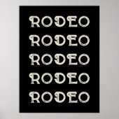 ロデオウェスタンタイポグラフィウォールアートランチキャビンホーム ポスター (正面)