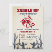 ロデオウエスタンカウボーイベビーシャワーパーティの招待状 招待状 (正面)