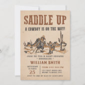 ロデオウエスタンカウボーイベビーシャワーパーティー 招待状 (正面)