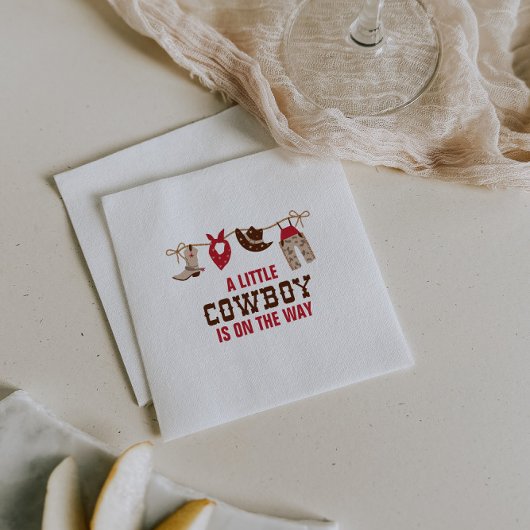 ロデオウエスタンカウボーイベビーシャワー紙プレートナップ スタンダードカクテルナプキン