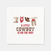 ロデオウエスタンカウボーイベビーシャワー紙プレートナップ スタンダードカクテルナプキン (正面)