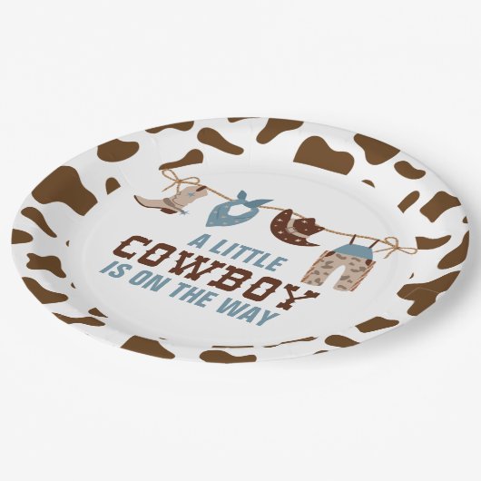 ロデオウエスタンカウボーイベビーシャワー紙プレート ペーパープレート (アングル)