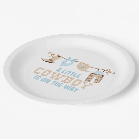 ロデオウエスタンカウボーイベビーシャワー紙プレート ペーパープレート (アングル)
