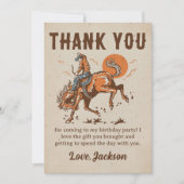 ロデオウエスタンカウボーイ誕生日サンキューカード サンキューカード (正面)