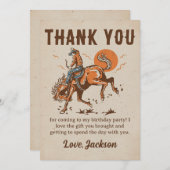 ロデオウエスタンカウボーイ誕生日サンキューカード サンキューカード (正面/裏面)